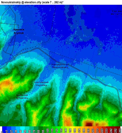 Zoom OUT 2x Novoukrainskiy, Russia elevation map