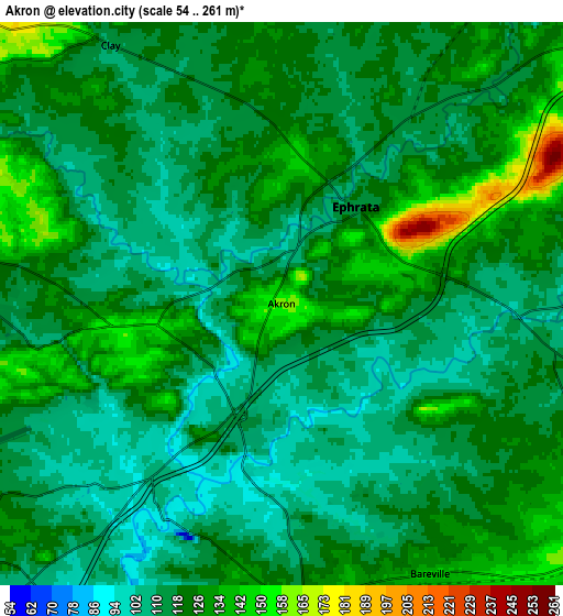 Zoom OUT 2x Akron, United States elevation map