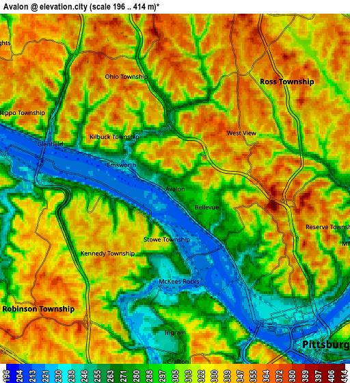 Zoom OUT 2x Avalon, United States elevation map