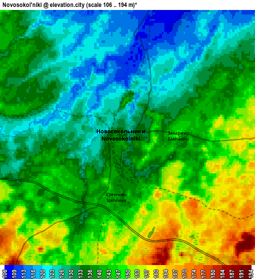 Zoom OUT 2x Novosokol’niki, Russia elevation map