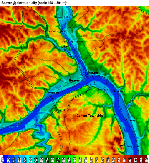 Zoom OUT 2x Beaver, United States elevation map