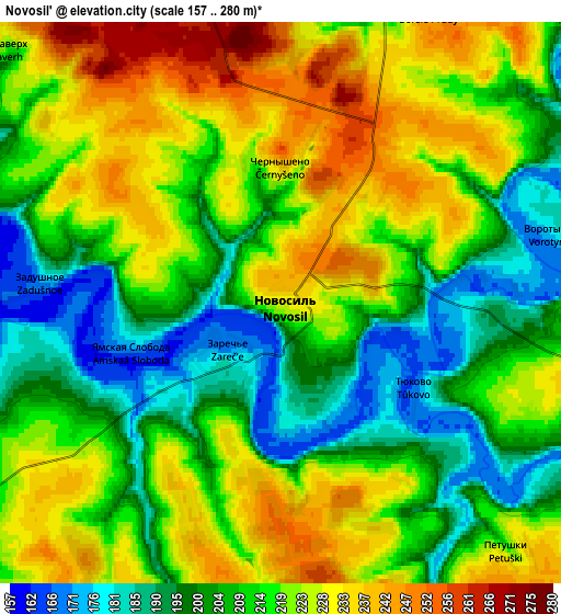 Zoom OUT 2x Novosil’, Russia elevation map