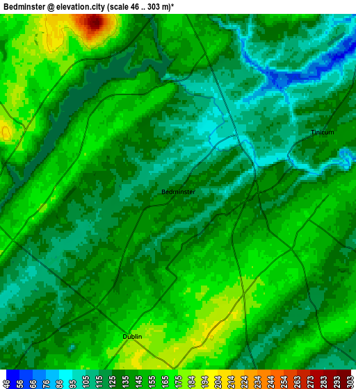 Zoom OUT 2x Bedminster, United States elevation map