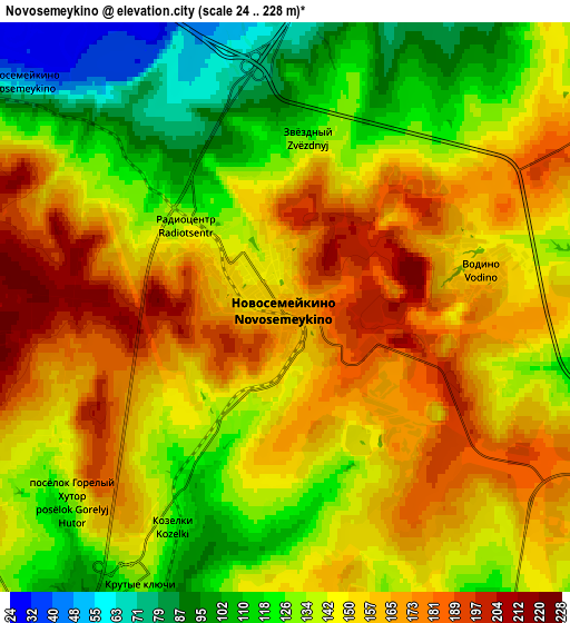 Zoom OUT 2x Novosemeykino, Russia elevation map