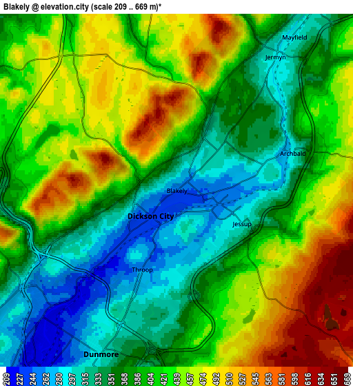 Zoom OUT 2x Blakely, United States elevation map