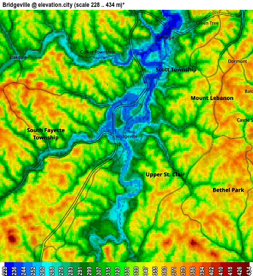 Zoom OUT 2x Bridgeville, United States elevation map