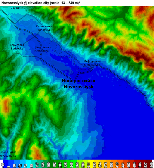Zoom OUT 2x Novorossiysk, Russia elevation map