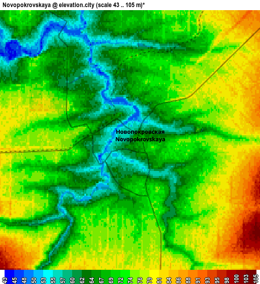 Zoom OUT 2x Novopokrovskaya, Russia elevation map