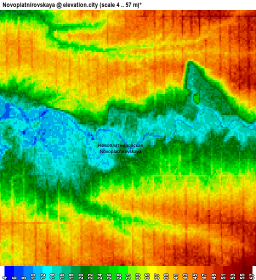 Zoom OUT 2x Novoplatnirovskaya, Russia elevation map