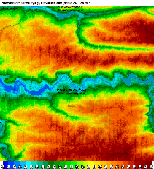 Zoom OUT 2x Novomalorossiyskaya, Russia elevation map