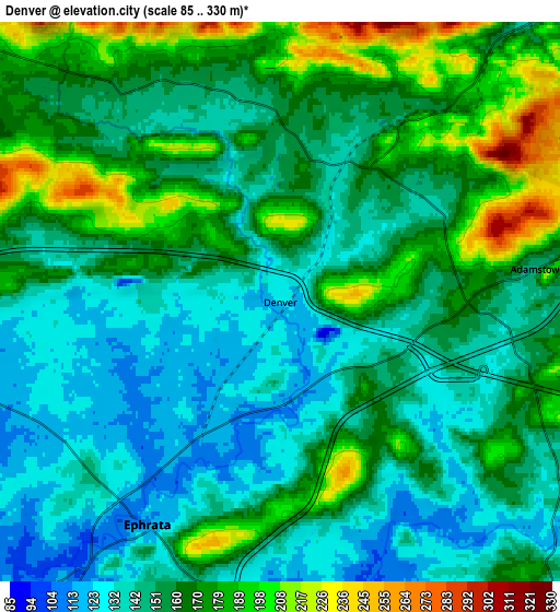 Zoom OUT 2x Denver, United States elevation map