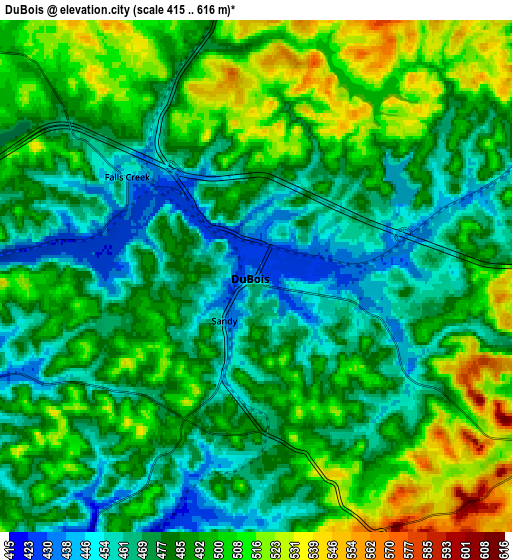 Zoom OUT 2x DuBois, United States elevation map