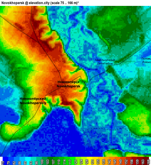 Zoom OUT 2x Novokhopërsk, Russia elevation map