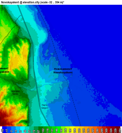 Zoom OUT 2x Novokayakent, Russia elevation map