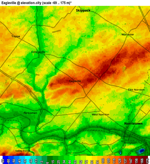 Zoom OUT 2x Eagleville, United States elevation map