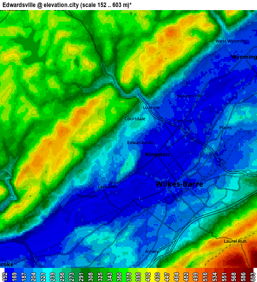 Zoom OUT 2x Edwardsville, United States elevation map