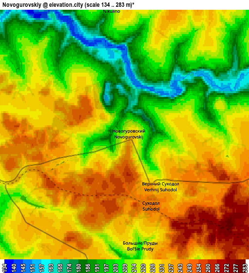 Zoom OUT 2x Novogurovskiy, Russia elevation map