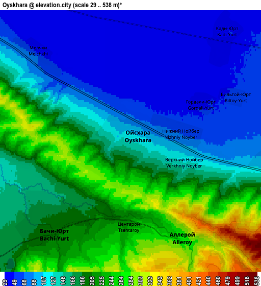 Zoom OUT 2x Oyskhara, Russia elevation map