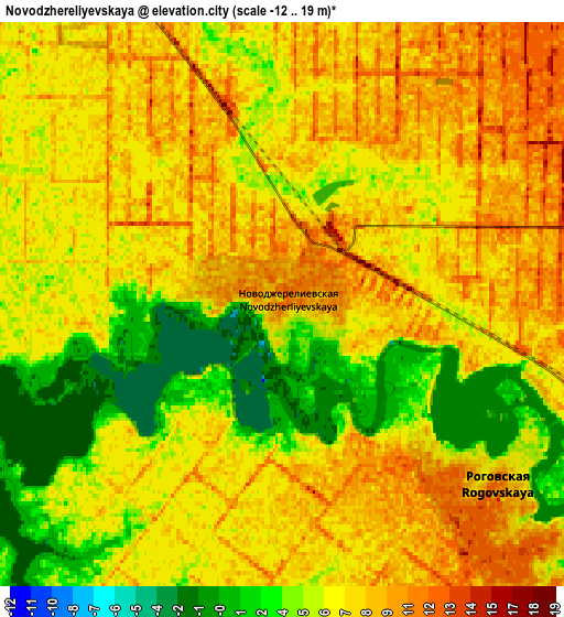 Zoom OUT 2x Novodzhereliyevskaya, Russia elevation map