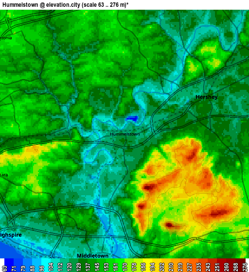 Zoom OUT 2x Hummelstown, United States elevation map