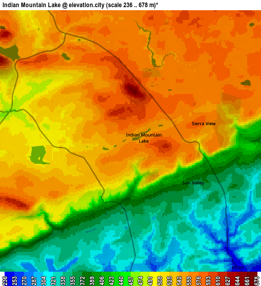 Zoom OUT 2x Indian Mountain Lake, United States elevation map