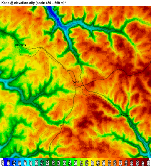 Zoom OUT 2x Kane, United States elevation map