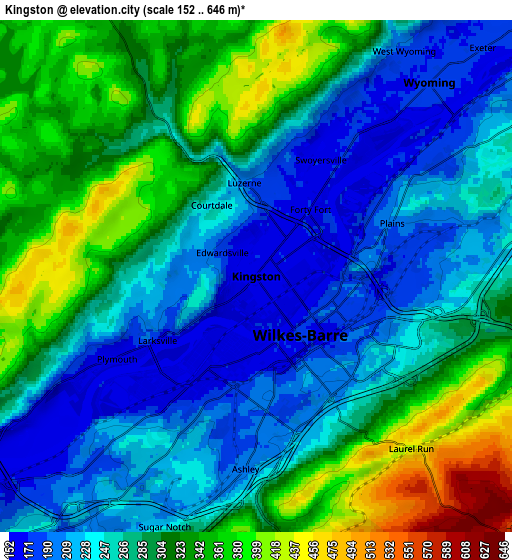 Zoom OUT 2x Kingston, United States elevation map