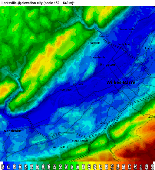 Zoom OUT 2x Larksville, United States elevation map