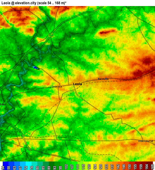 Zoom OUT 2x Leola, United States elevation map