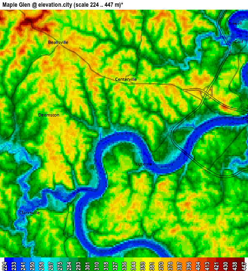 Zoom OUT 2x Maple Glen, United States elevation map