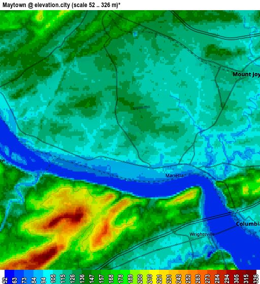 Zoom OUT 2x Maytown, United States elevation map