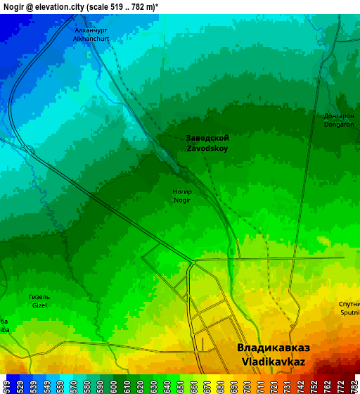 Zoom OUT 2x Nogir, Russia elevation map