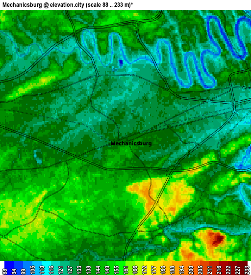 Zoom OUT 2x Mechanicsburg, United States elevation map