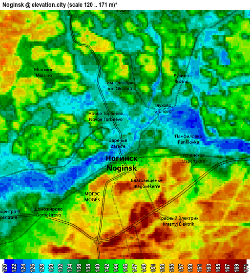 Zoom OUT 2x Noginsk, Russia elevation map