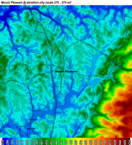 Zoom OUT 2x Mount Pleasant, United States elevation map