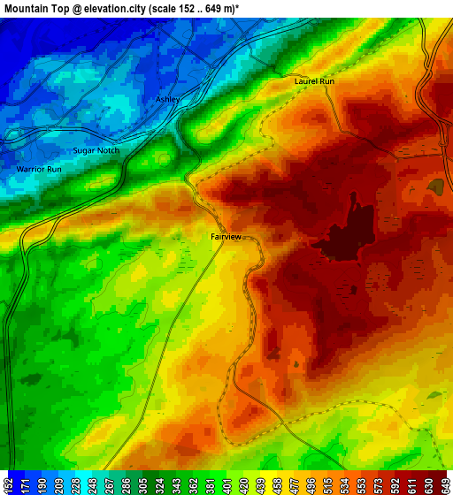 Zoom OUT 2x Mountain Top, United States elevation map