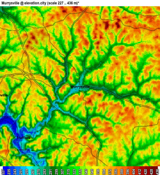 Zoom OUT 2x Murrysville, United States elevation map