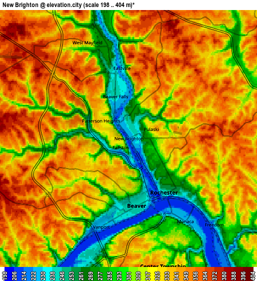 Zoom OUT 2x New Brighton, United States elevation map