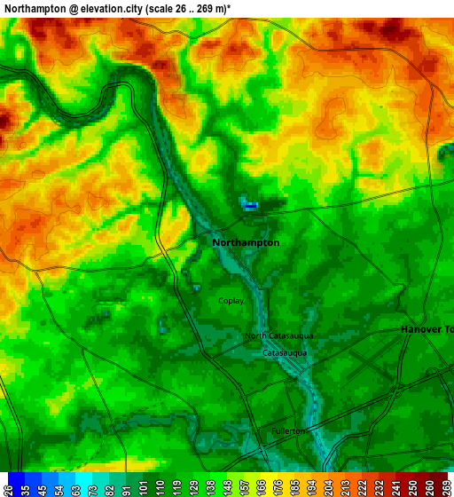 Zoom OUT 2x Northampton, United States elevation map