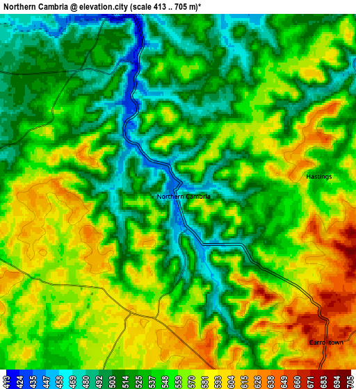 Zoom OUT 2x Northern Cambria, United States elevation map