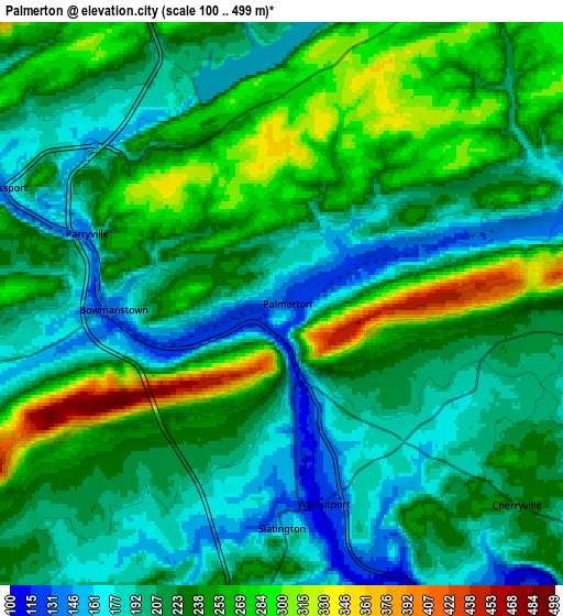 Zoom OUT 2x Palmerton, United States elevation map