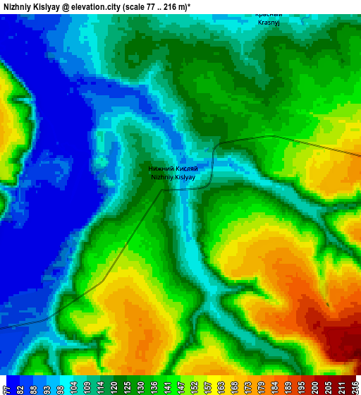 Zoom OUT 2x Nizhniy Kislyay, Russia elevation map