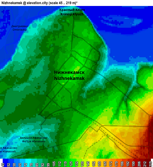 Zoom OUT 2x Nizhnekamsk, Russia elevation map