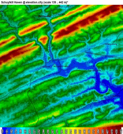 Zoom OUT 2x Schuylkill Haven, United States elevation map