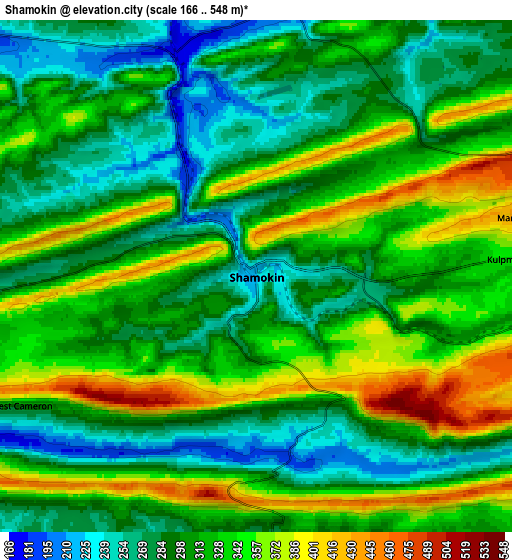 Zoom OUT 2x Shamokin, United States elevation map