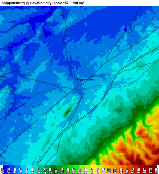 Zoom OUT 2x Shippensburg, United States elevation map