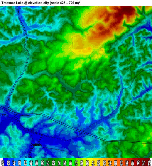 Zoom OUT 2x Treasure Lake, United States elevation map