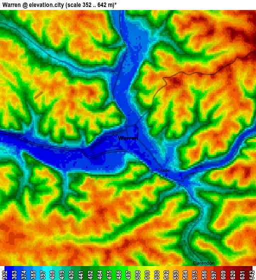 Zoom OUT 2x Warren, United States elevation map