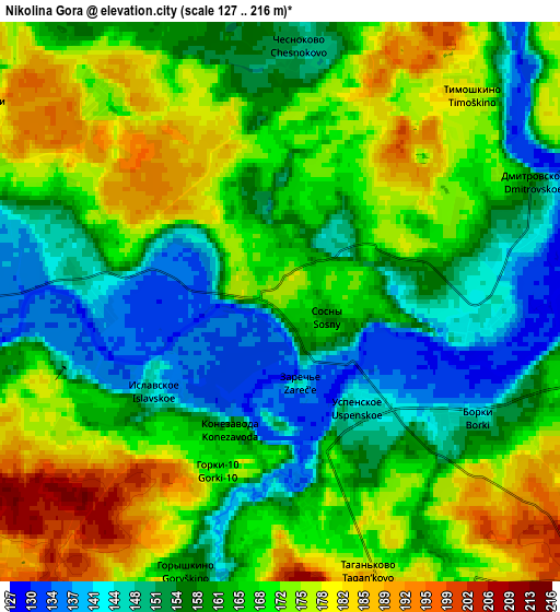 Zoom OUT 2x Nikolina Gora, Russia elevation map