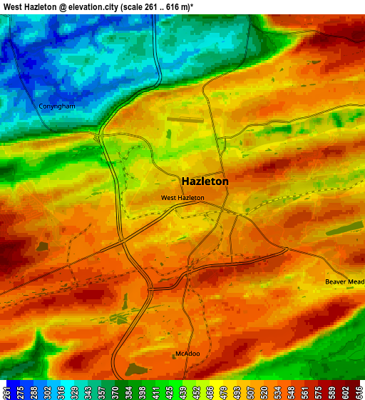 Zoom OUT 2x West Hazleton, United States elevation map